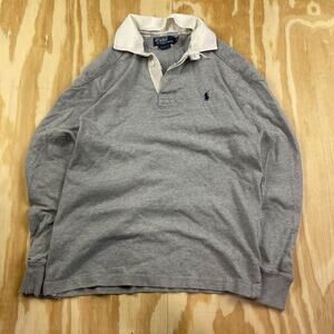 Vintage 90s Polo Ralph Lauren Rugby Shirt – Grey – Men’s S